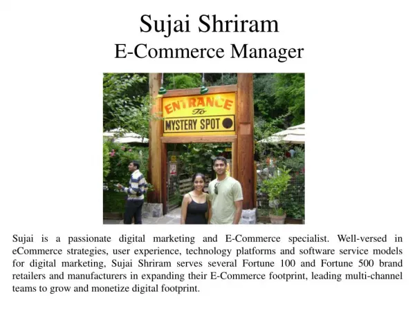 Sujai Shriram E-Commerce Manager