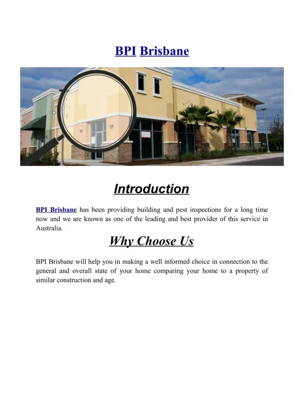 BPI Brisbane | Accurate Building Inspections