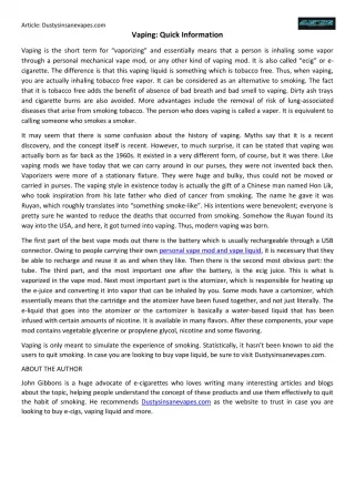 Vaping: Quick Information - slide 1