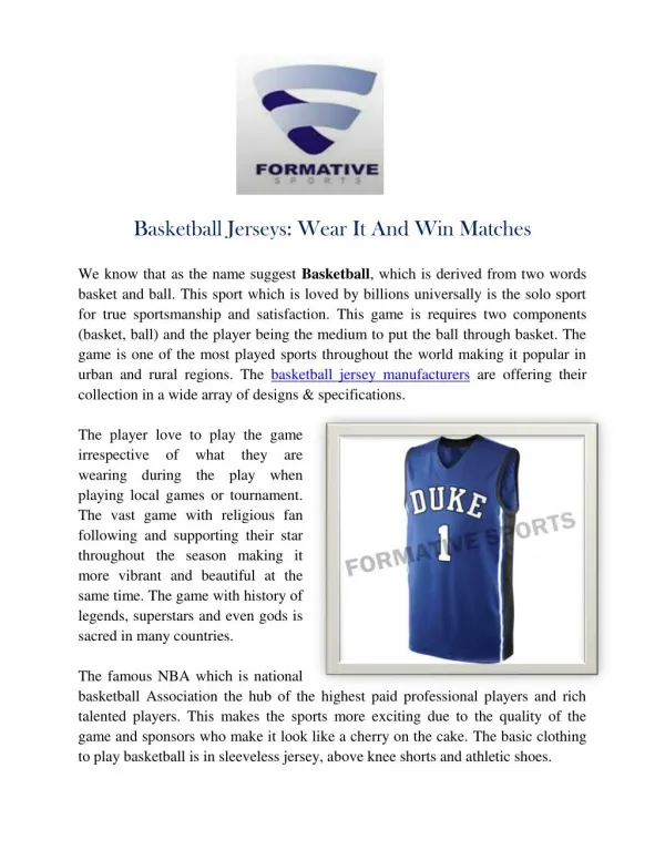 Basketball Jersey Manufacturers | Custom Sublimation Team Jerseys
