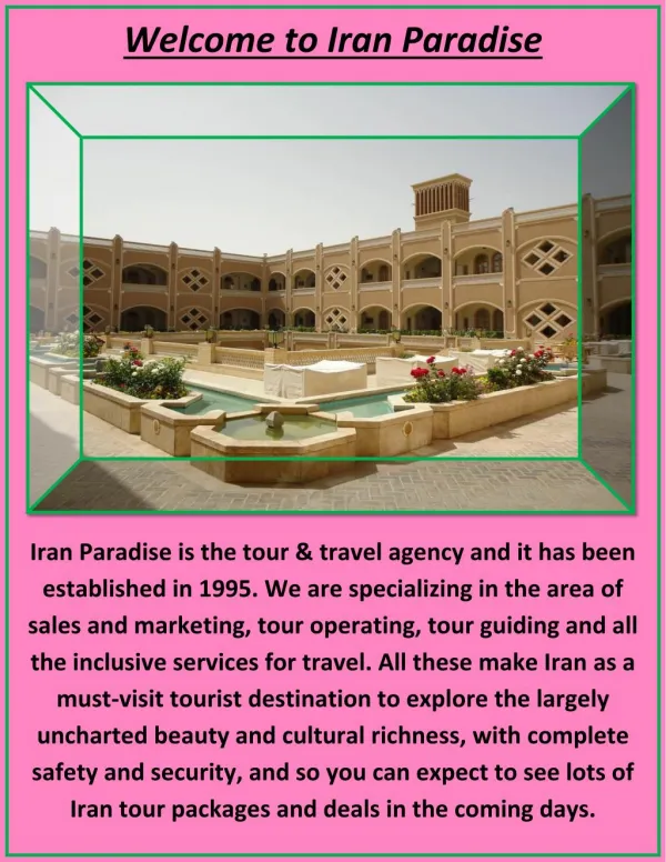 Offer Iran Hotels with Great Rooms and Prices