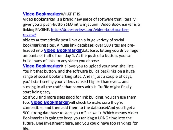 VIDEO BOOKMARKER REVIEW