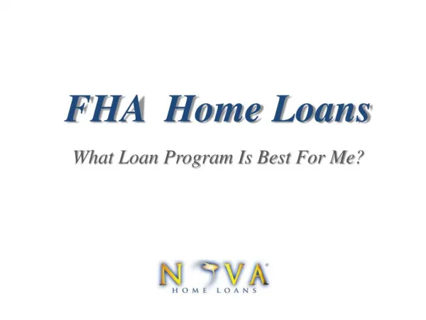 FHA Home Loans | Nova Home Loans