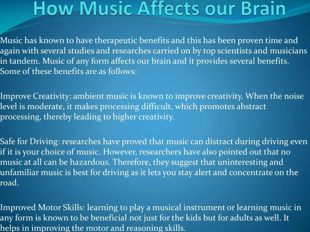 how music affects our brain