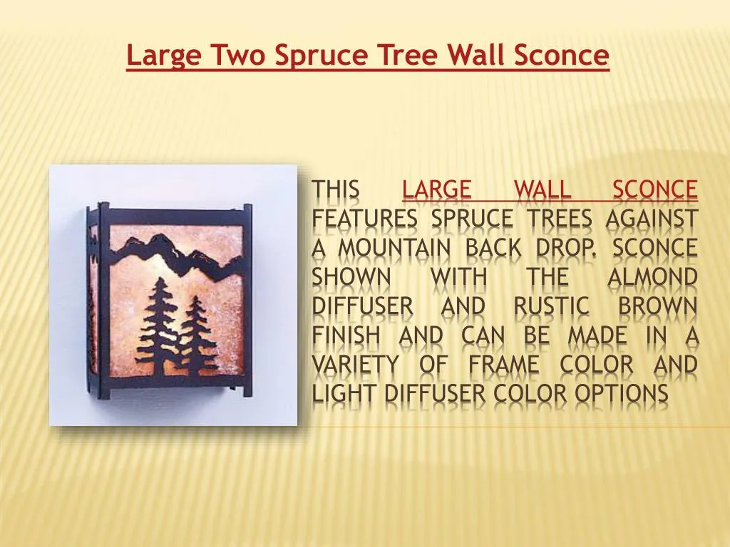 large two spruce tree wall sconce