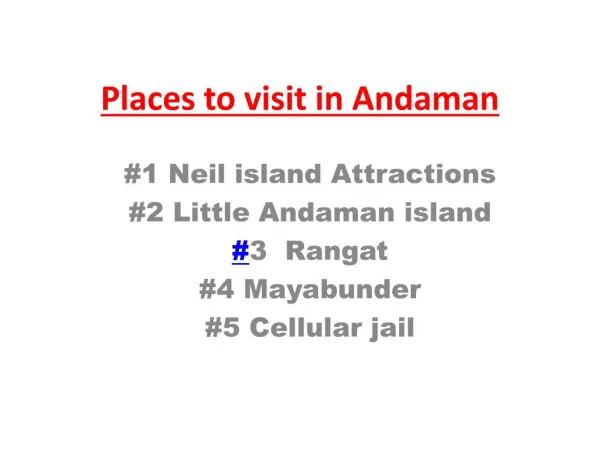 Honeymoon destinations for Andaman