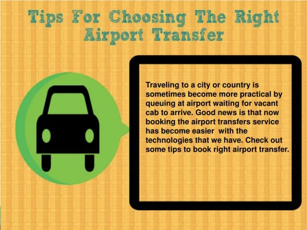 Tips For Choosing The Right Airport Transfer