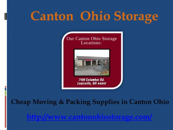 Cheap Packing Supplies Unit Facility in Canton Ohio