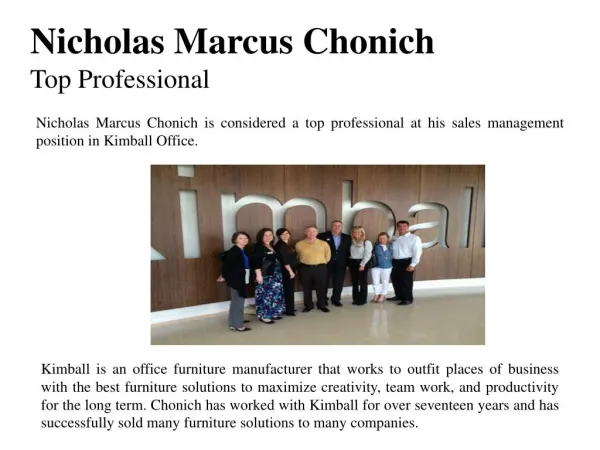 Nicholas Marcus Chonich-Top Professional