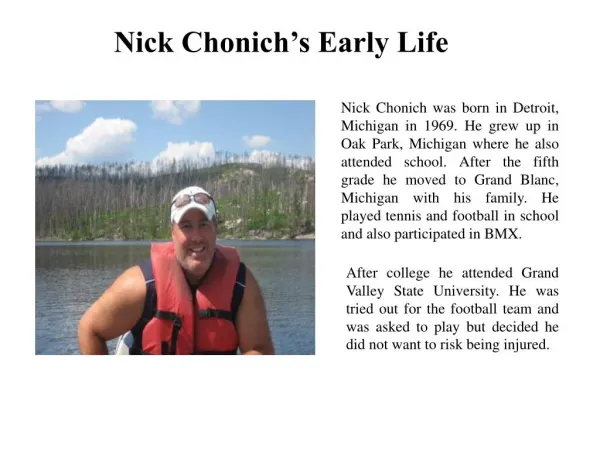 Nick Chonich’s Early Life