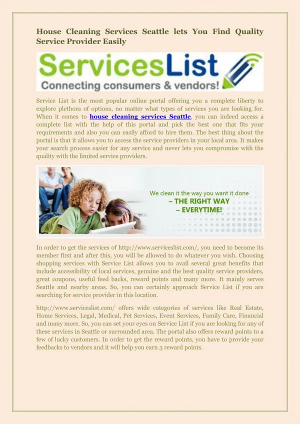 House Cleaning Services Seattle lets You Find Quality Service Provider Easily.pdf