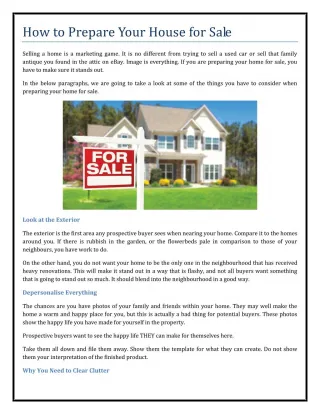 How to Prepare Your House for Sale - slide 1