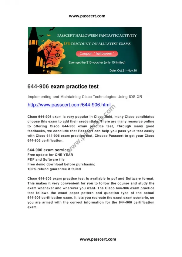 Cisco 644-906 exam practice test