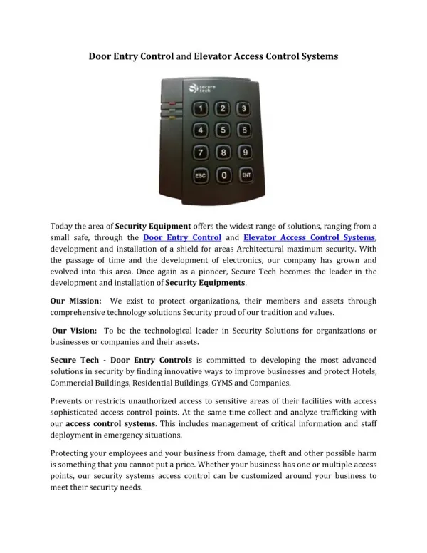 Elevator Access Control System