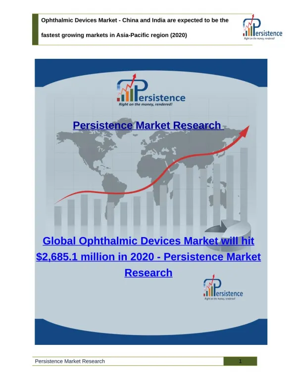 Ophthalmic Devices Market - Size, Trend, Share, Analysis to 2020
