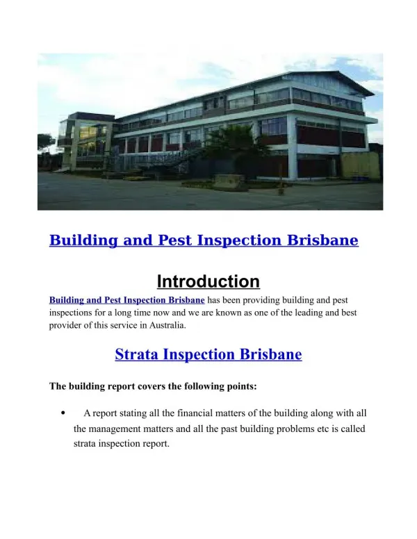 Building Inspectors Brisbane