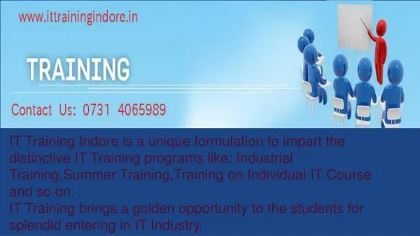 Need for industrial training in Indore- IT Training Indore