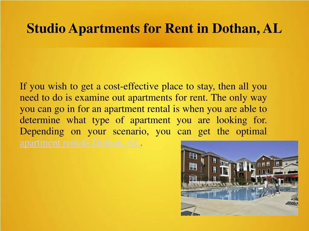 studio apartments for rent in dothan al