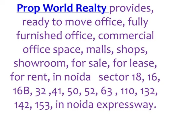 Commercial Office Space In Noida