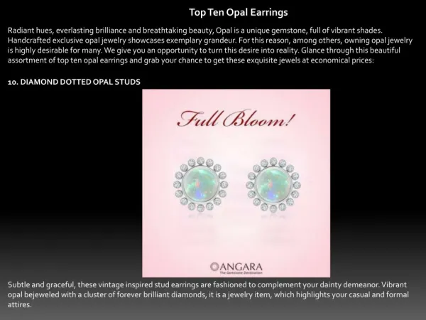 Top Ten Opal Earrings