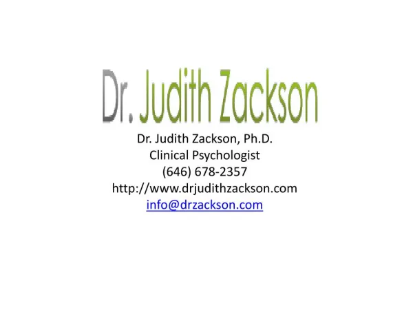 Psychologist nyc judith zackson