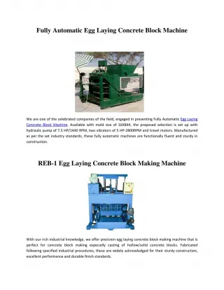 Egg Laying Concrete Block Machine - slide 1