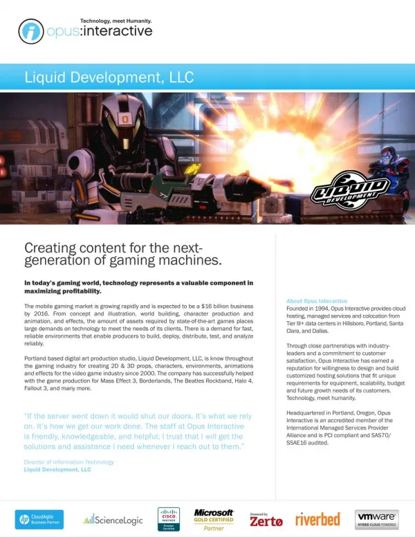 Creating content for the nextgeneration of gaming machines | Opus Intractive