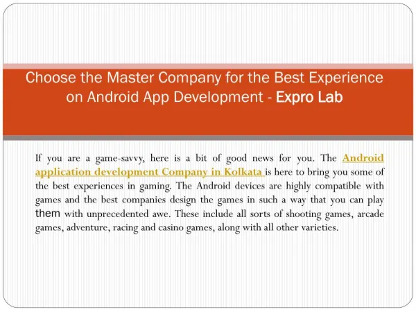 Android application development company in kolkata