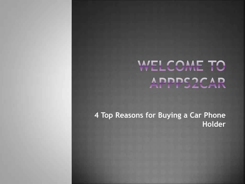 welcome to appps2car