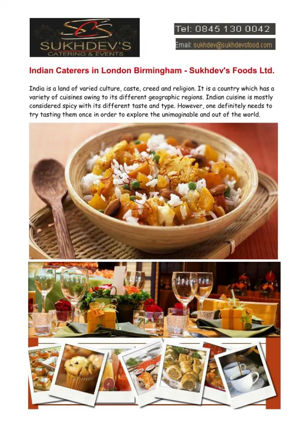Indian Caterers in London, Indian Caterers in Birmingham