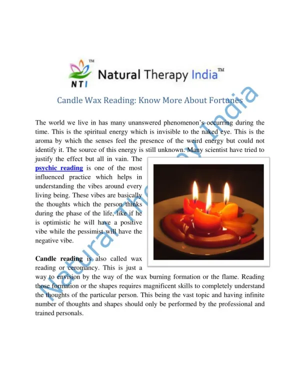 Candle Wax Reading in India | Best Candle Wax Reader