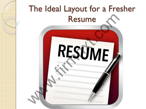 The Ideal Layout for a Fresher Resume