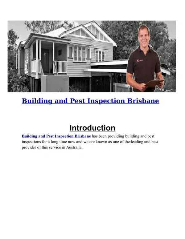 Building and Pest Inspection Brisbane | Pest and Building Inspections Brisbane