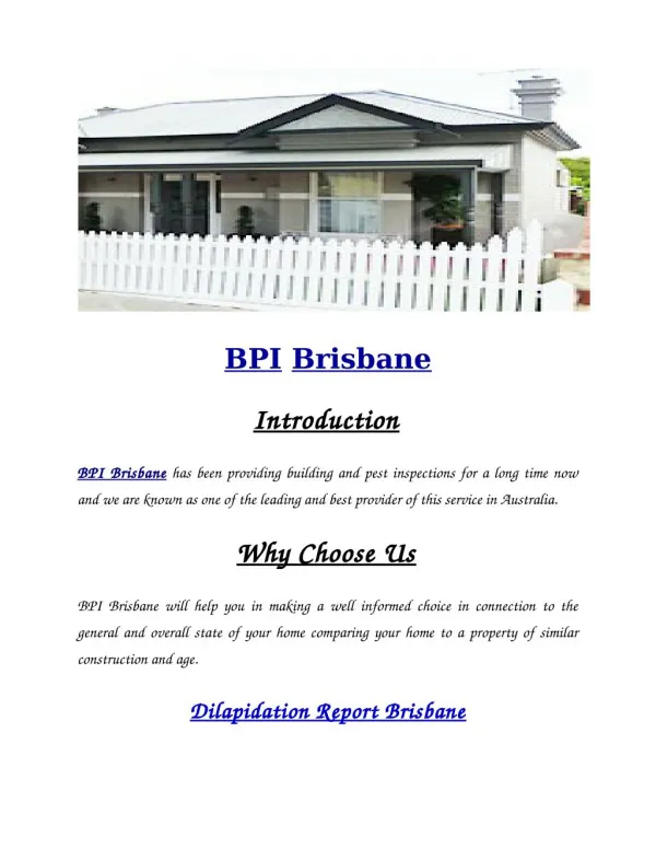 BPI Brisbane | Building and Pest Inspection Brisbane