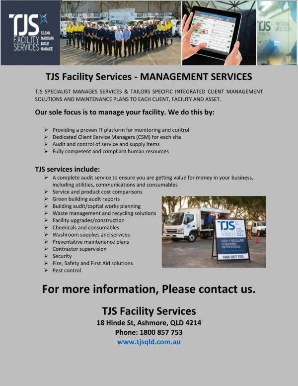 TJS Facility Services - MANAGEMENT SERVICES