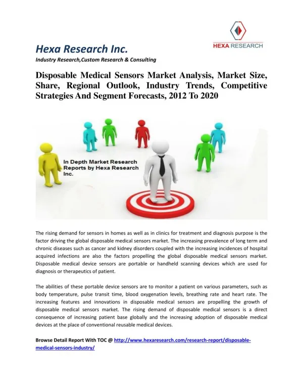 Disposable Medical Sensors Market Analysis, Market Size, Share, Regional Outlook, Industry Trends, Competitive Strategie