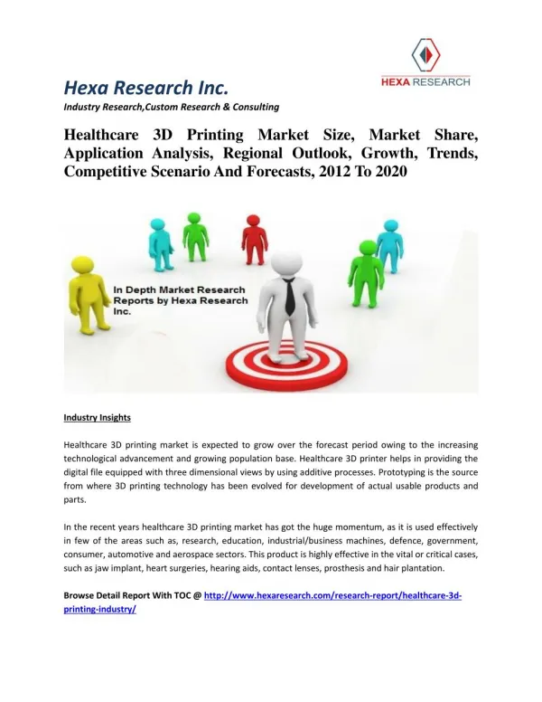 Healthcare 3D Printing Market Size, Market Share, Application Analysis, Regional Outlook, Growth, Trends, Competitive Sc