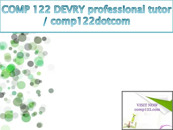 COMP 122 DEVRY professional tutor / comp122dotcom