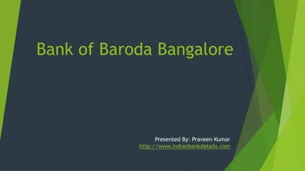 Bank of Baroda in Bangalore