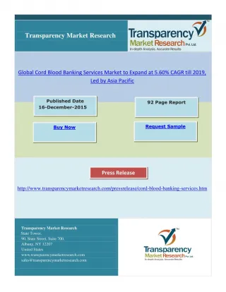 Global Cord Blood Banking Services Market - slide 1