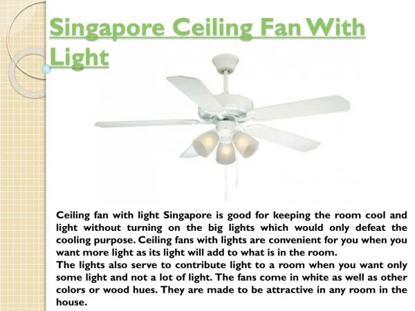 ceiling fan with light Singapore