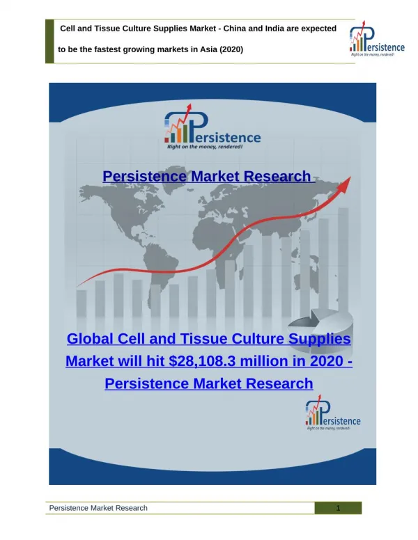 Cell and Tissue Culture Supplies Market - Size, Share, Analysis, Trend to 2020
