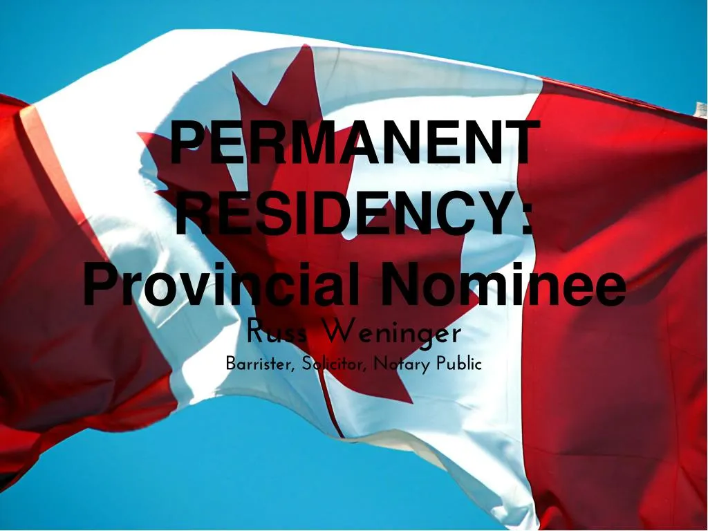 permanent residency provincial nominee