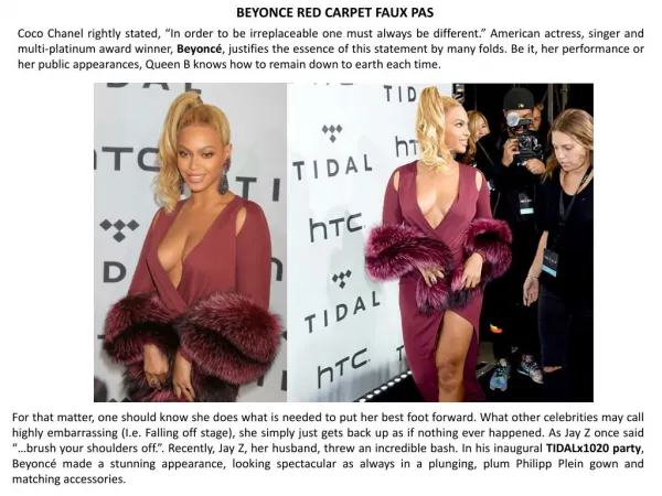 Beyonce red carpet faux pas