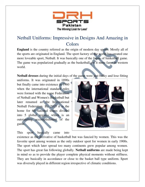 Netball Uniforms Manufacturers | Custom Netball Uniform