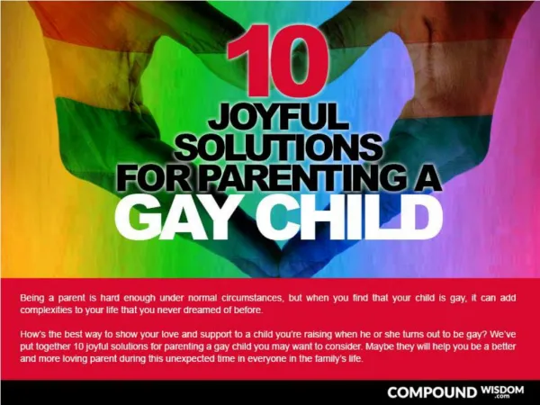 10 Joyful Solutions for Parenting a Gay Child