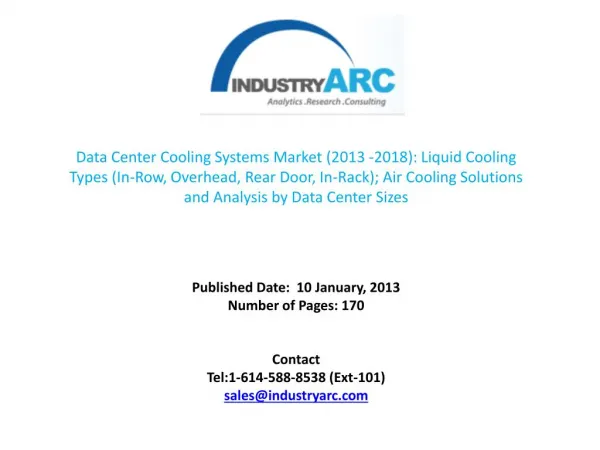 DATA CENTER COOLING SYSTEM MARKET IS EXPECTED TO INCREASE TO AROUND $18.5 BN IN 2018