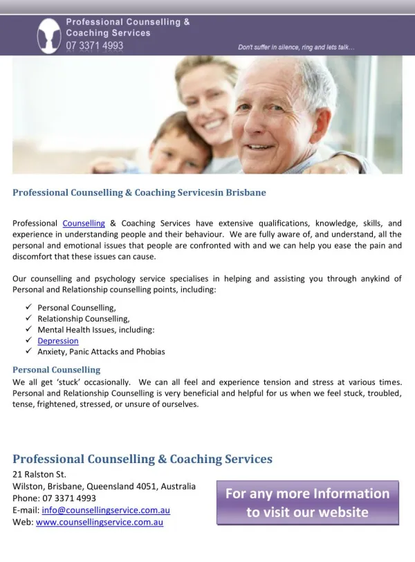 Professional Counselling & Coaching Servicesin Brisbane
