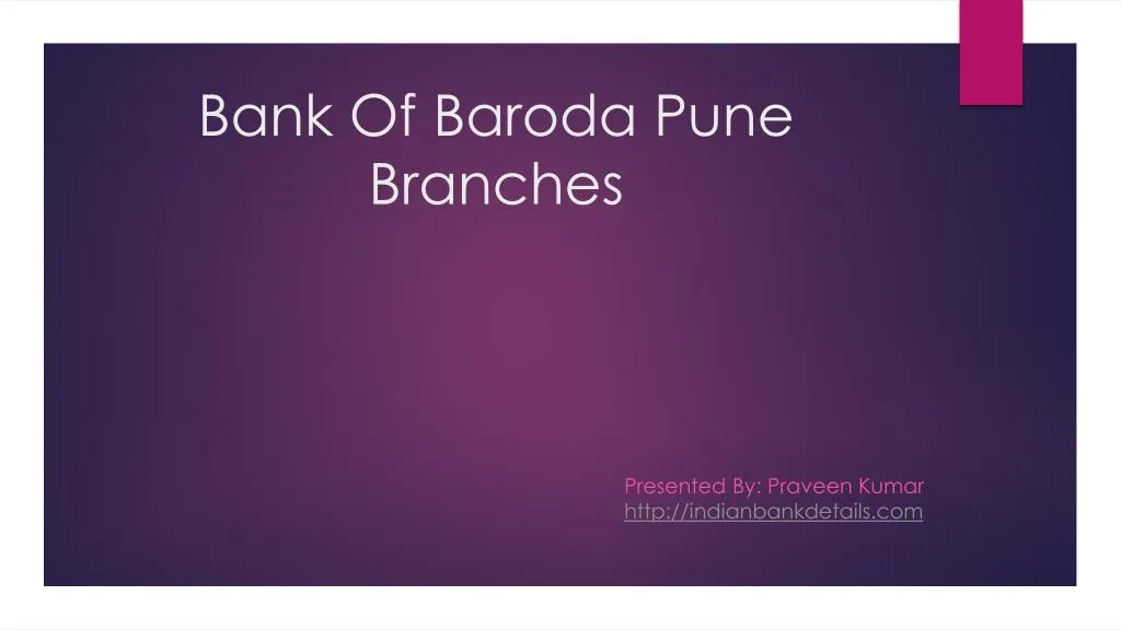 bank of baroda pune branches