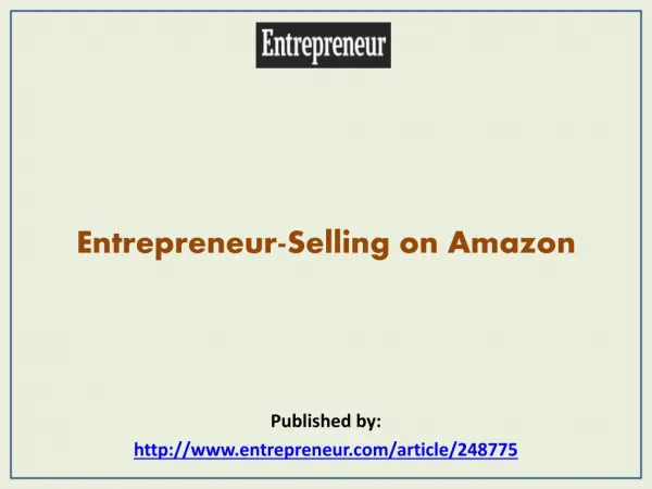 Entrepreneur-Selling on Amazon
